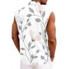 Men Tank Tops Sleeveless Shirts for Men with Button Down Collar and Tropical Print Men’s Tank Tops Men’s Tank Shirts