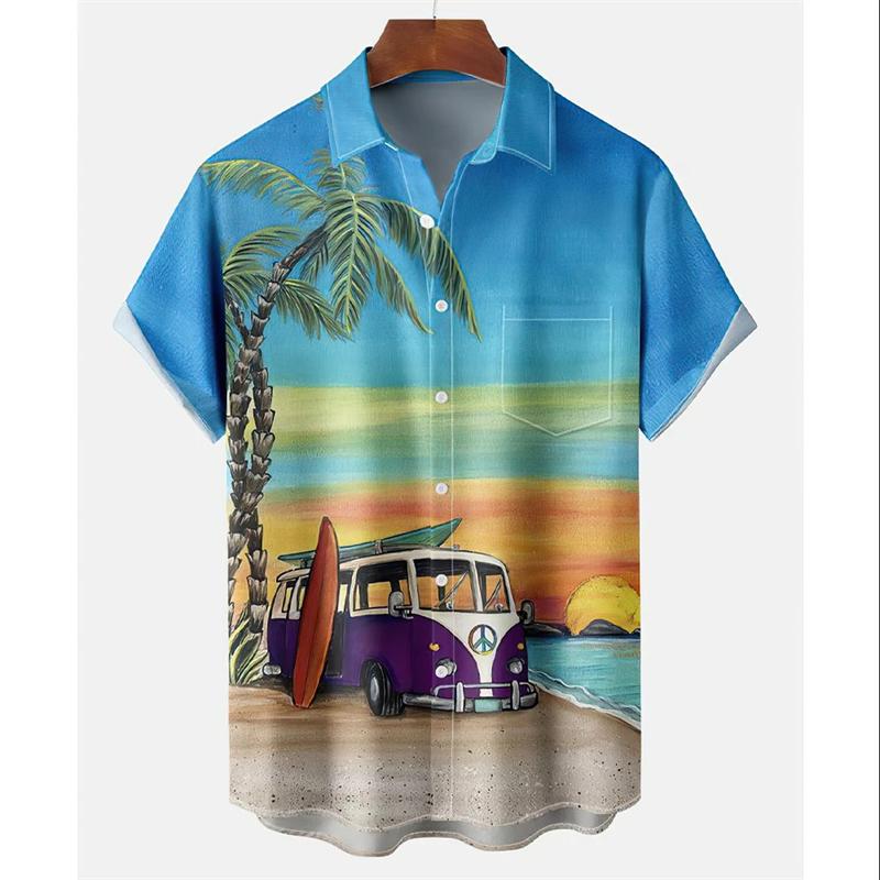 Chemise hawaïenne d'été à manches courtes pour homme, style Y2K, chemise décontractée pour homme, vêtements de mode urbaine pour homme