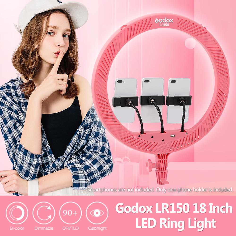 Godox LR150 18 Inch LED Ring Light Studio Photography Fill-in Light 3000K-6000K Bi-Color