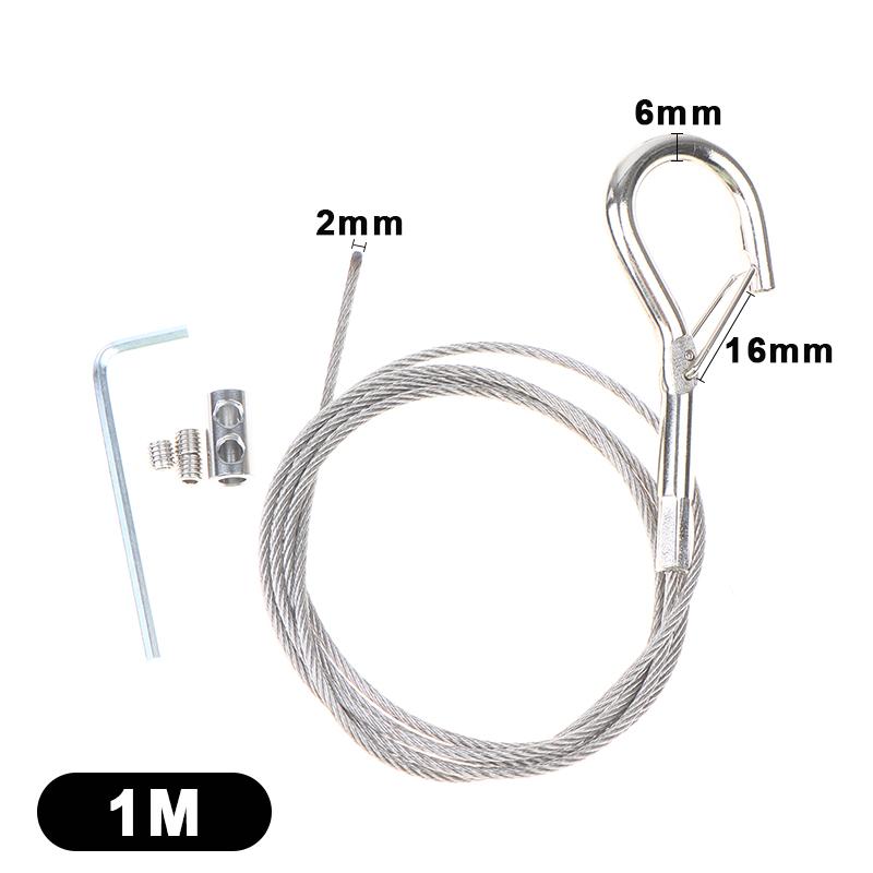 Locking Stainless Steel Wire Rope Adjustable Retractable Suspension Lanyard for Industrial Equipment Hanging Work