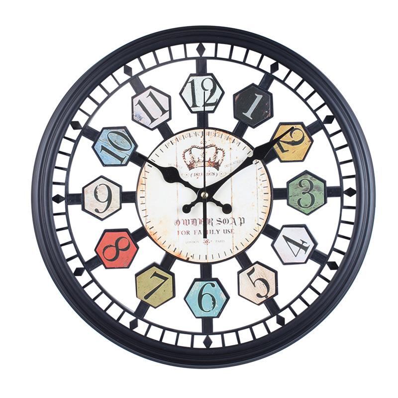 

Часы Креативные Маятниковые Часы Ретро Настенные Часы Модные Часы Часы для Украшения Гостиной Кварцевые Часы 38CM [retro gear wall clock] style 1