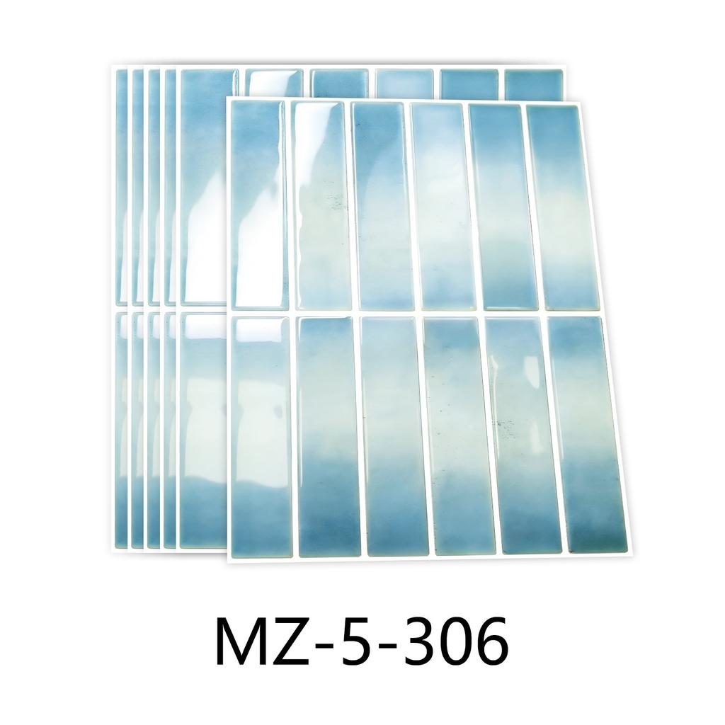 10/20/30Pcs 3D Tile Stickers 24x30cm Chinese Ink Landscape Wall Decals - Waterproof PVC Self-Adhesive Wallpaper for Kitchen Bathroom - Multi Designs