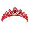 Red Crystal Crown Bride's Toasting Attire  Crown Headwear  Wedding Hair Accessories