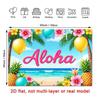 2D Luau Party Background, "Aloha" Tropical Beach & Hibiscus 2D Decor