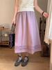 Thirteen Rows Spring Korean Style Versatile Elastic Waist Casual A-line Skirt for Women