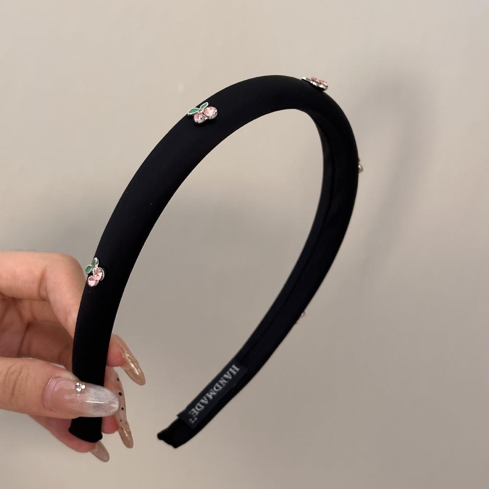 Versatile Cherry Design Headband Fairy Style Rhinestone Headband Fabric Headband for Girls Women