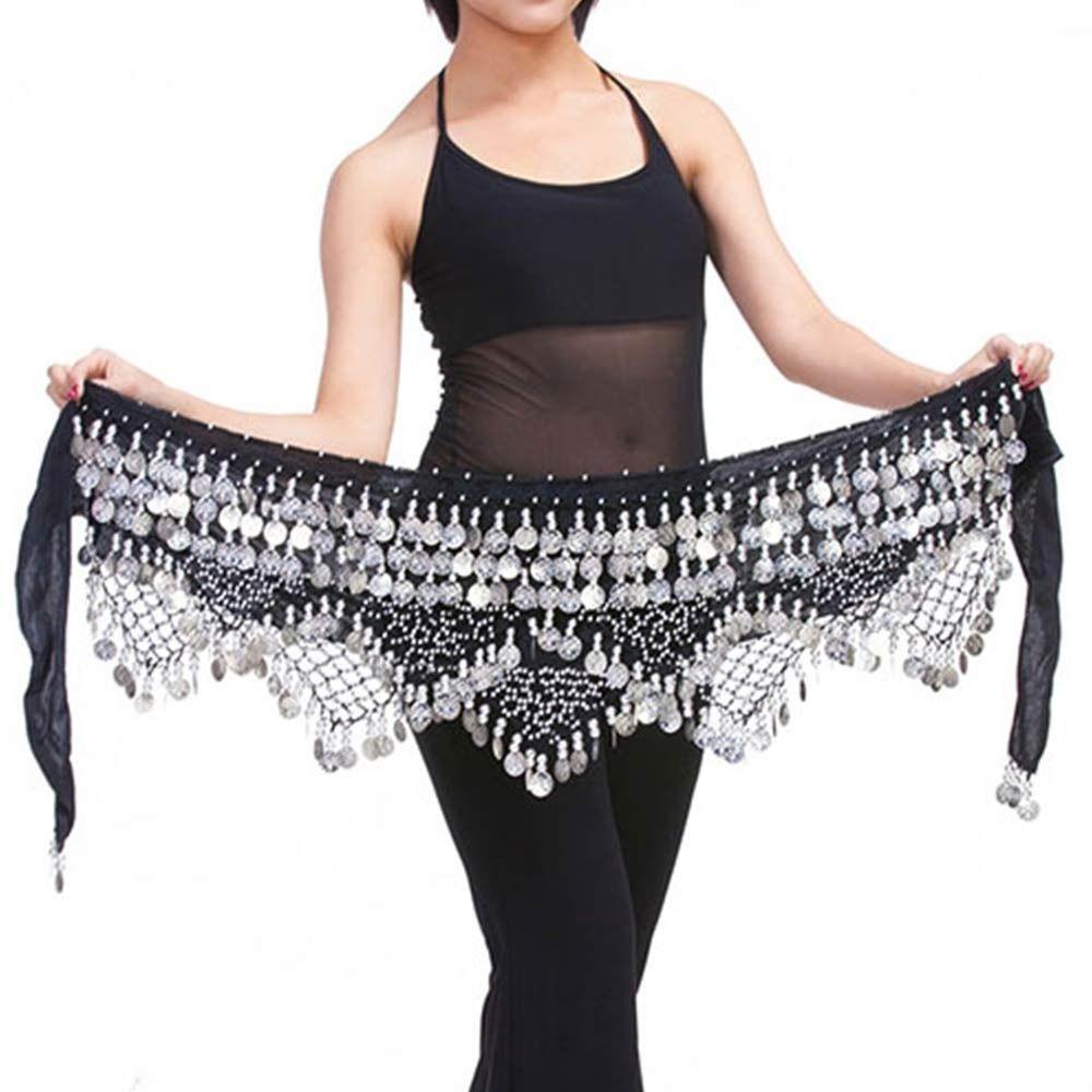 Sexy Sequins Show Costumes Hip Scarf Belly Dance Belt Dancer Skirt Waist Chain