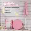 Kids Patio Table and Chair Set, Kids Garden Furniture with Umbrella, 4-Piece Bistro Set for Garden, Pink