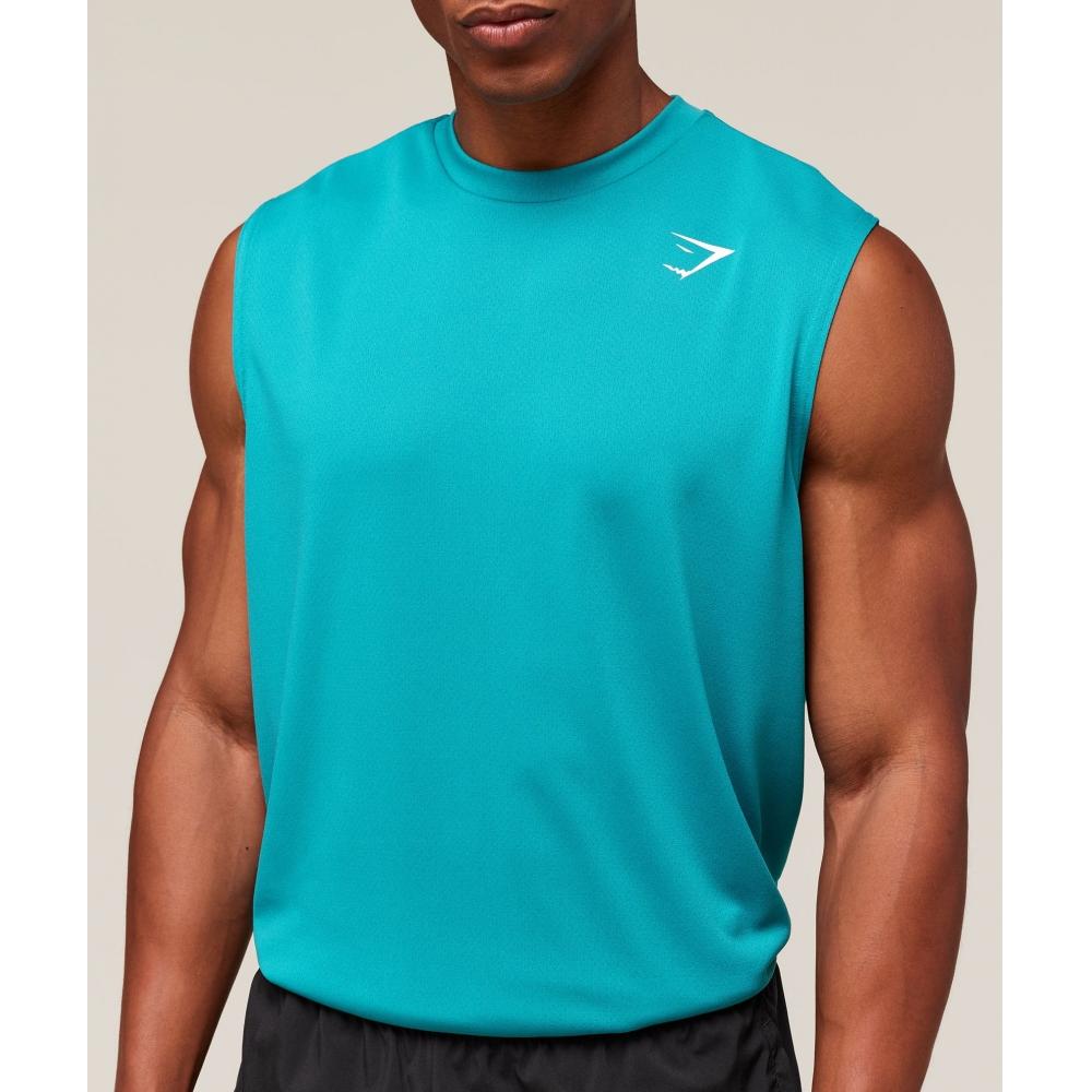 Gymshark Oversized Performance Tank Jewel Teal A6a5u Tbtc