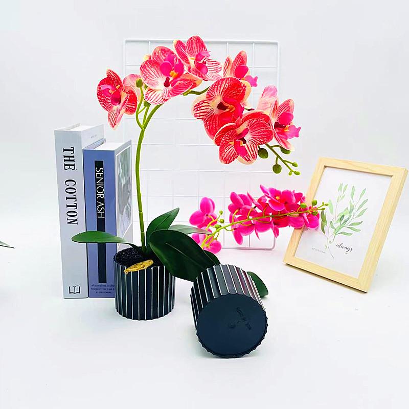 Phalaenopsis Simulated Potted Artificial Flower Desktop Ornament Decoration