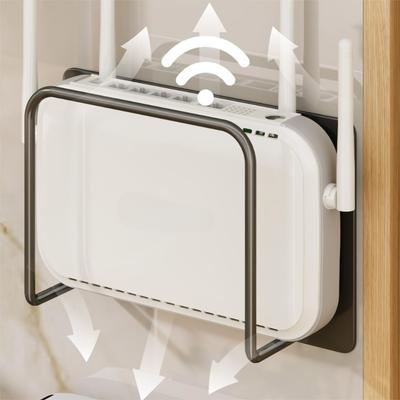 Durable Metal Router Holder Wall Mount Multi-Use WiFi Storage Bracket Space-Saving Set-Top Box Storage Rack Organizer Bracket
