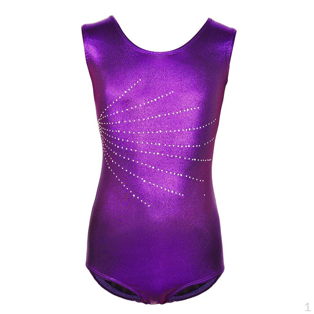 

Flexible Gymnastics Tank Leotard Ballet Dance Bodysuit for Girls 12 фіолетовий