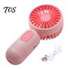 Ventilateur à piles Mini ventilateur portable, Rechargeable par USB portable 3 vitesses Vent puissant pour le voyage, Petit refroidissement personnel d'été, Cadeau Enfants Adultes