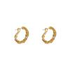 Women Fashion Minimalist Twisted Broken Silver Metal Wrapped Hoop Earrings Jewelry