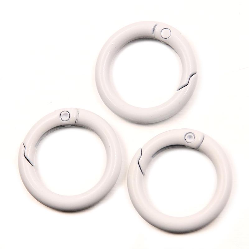 23mm DIY Metal Monochrome Spring Ring Keychain - 15 Colors