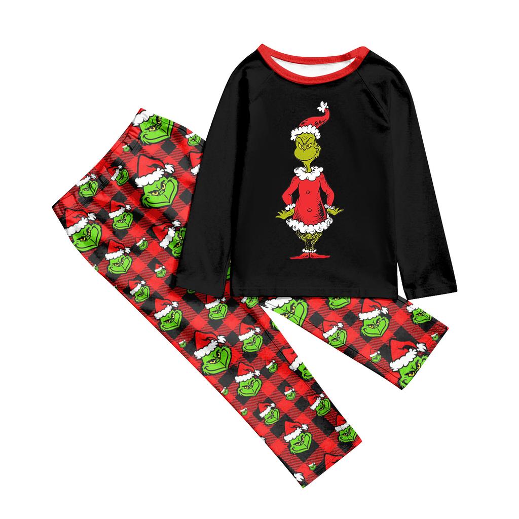 Weihnachtstag Drucke Familie Passend Langarm Tops+Hosen Set Familie Passende Sets