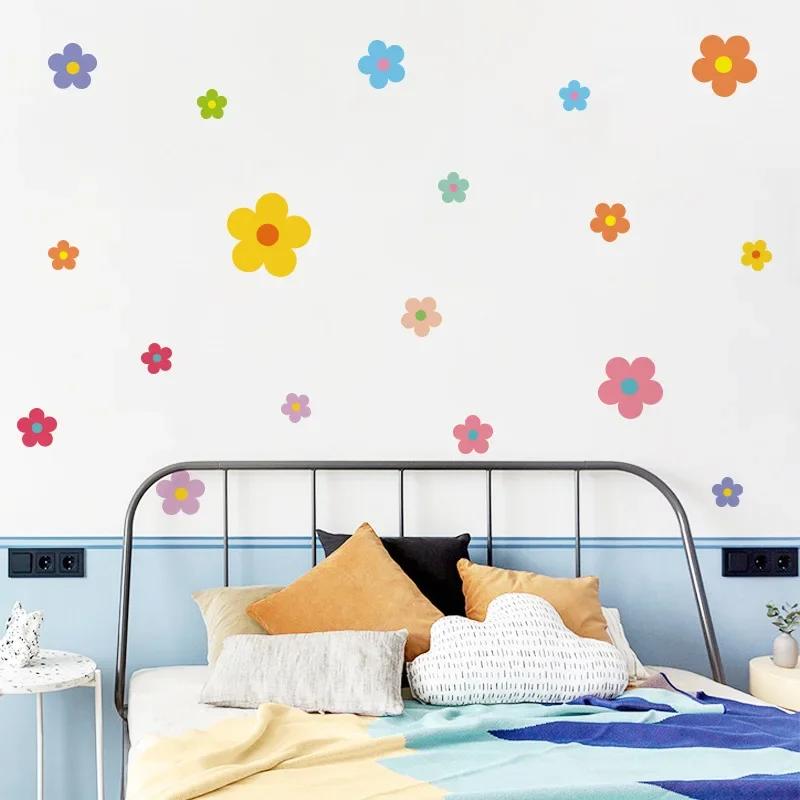Children's Bedroom Wall Stickers Kindergarten Decoration Bedroom Accessories Colorful Flowers Wall Decorations Living Room