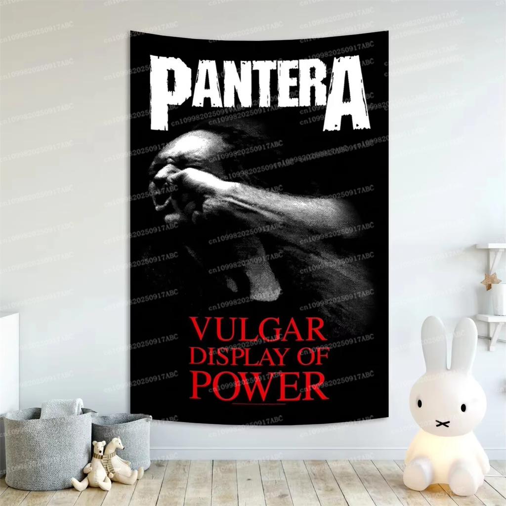 Room Club Bar Cafe Decor Gifts Rock Band Panteras Tapestry Aesthetic Home Decoration Wall Hanging Bedroom Dorm Background Banner