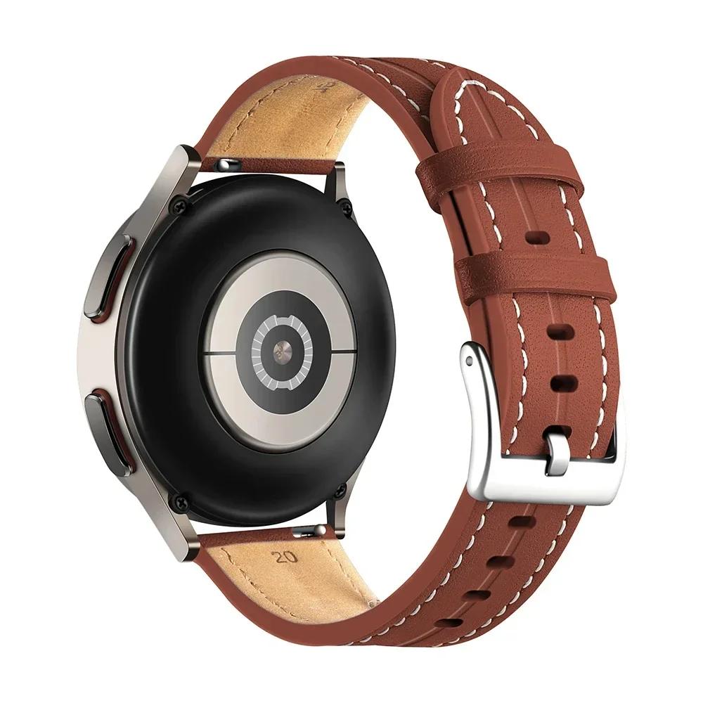 22mm 20mm Lederband für Samsung Galaxy Watch 3 41mm 45mm Armband für Active 2 / Watch 4 Watch5 Watch6 Ersatzarmband