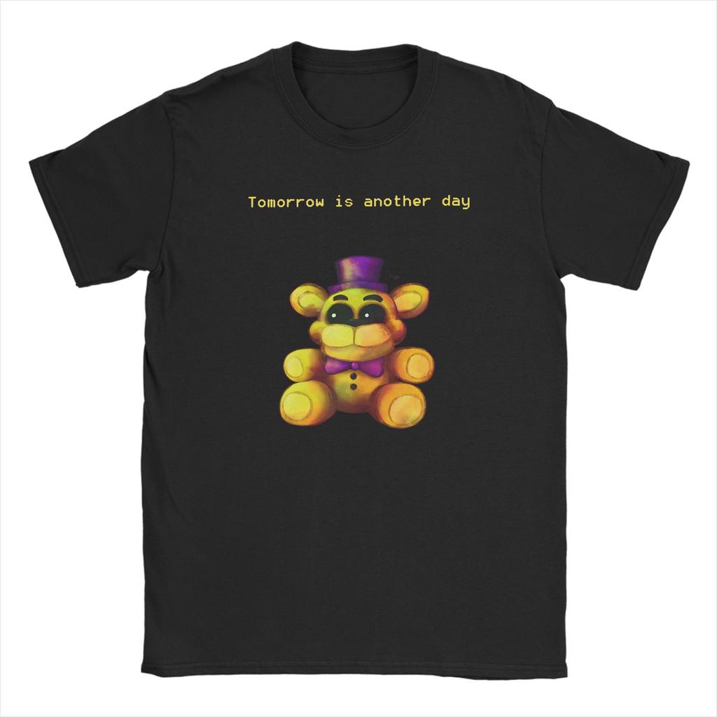 Tomorrow is Another Day Mens T Shirts FNAF At Freddys Vintage Tee Shirt Short Sleeve Round Collar TShirt Cotton Adult Clothed