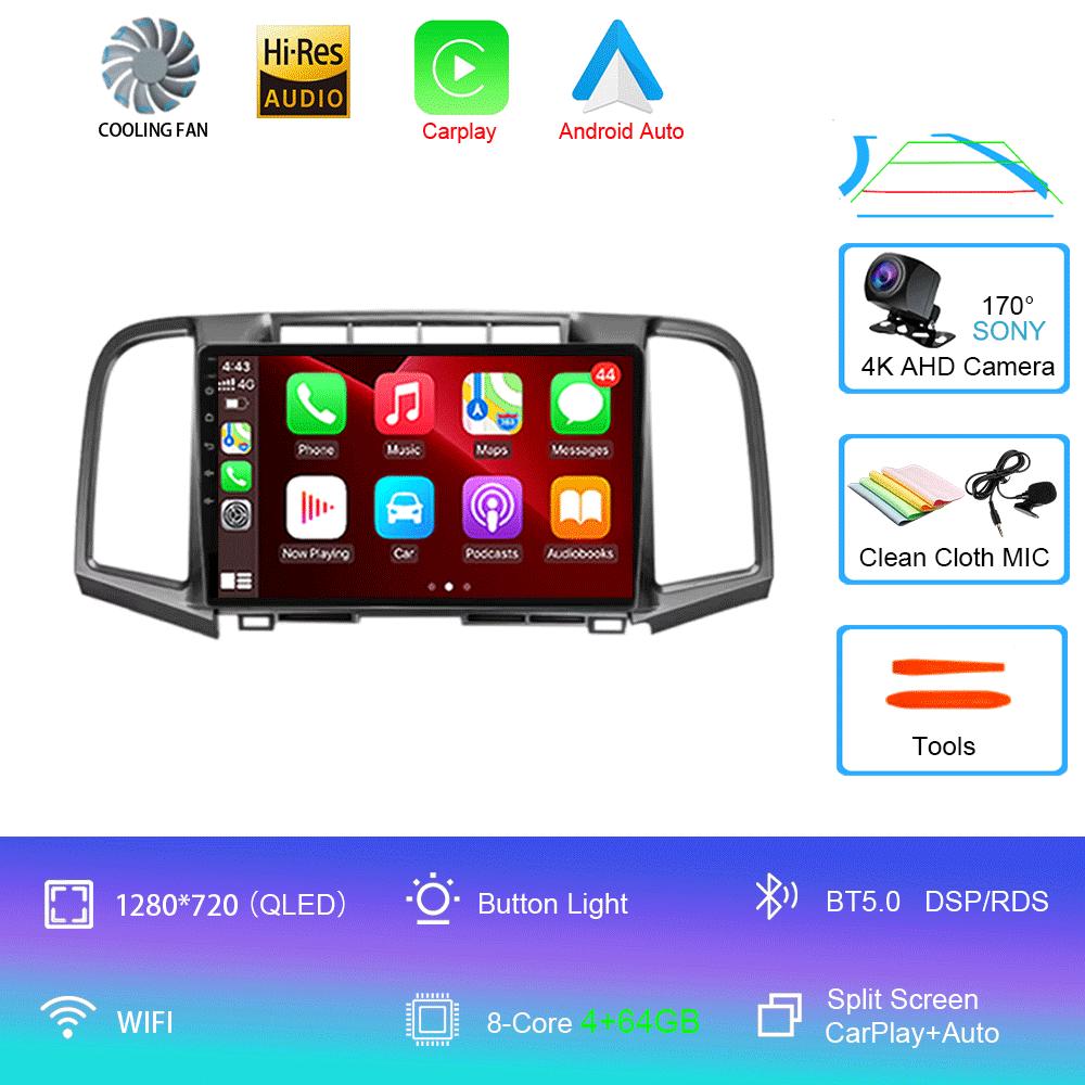 Android 14 Car Radio Carplay Auto For Toyota Venza 2008 2009 2010 - 2016 GPS WIFI+4G Multimedia DSP Player 2Din Video DVD Stereo