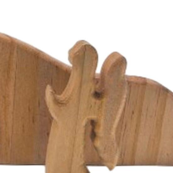Décoration de Pâques représentant le tombeau vide, un plateau en bois avec la scène de la résurrection de Pâques et la scène de la Nativité de Jésus. Ornement de table.