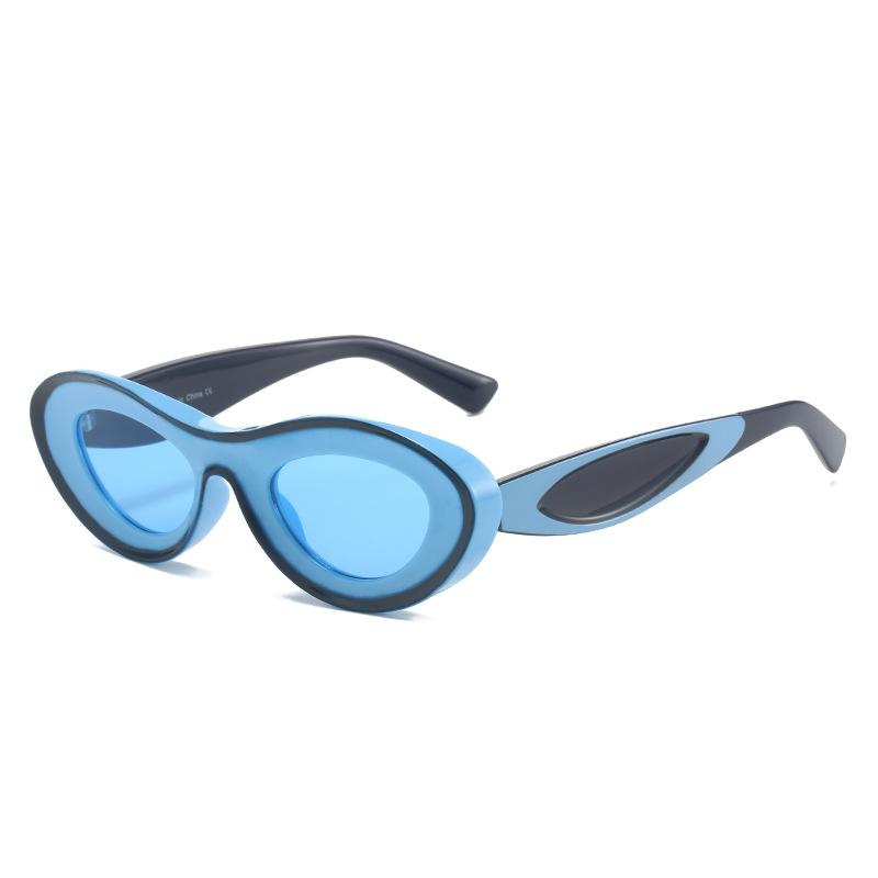 Contrast Color Glasses Trendy Personalized Small Frame Sunglasses Concave Sunglasses