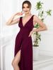 Ever-Pretty Women's Side Slit Double V-Neck Sleeveless Maxi Evening Gowns Party Dress