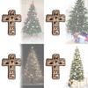 Multi-layer Wooden Cross Christmas Ornament Decorative Hanging Piece For Parties
