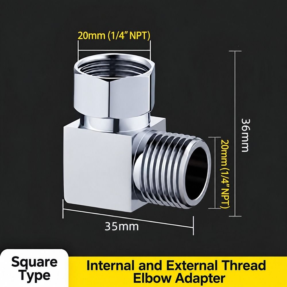 Swivel Nut T Pipe Fitting Square Shape Water Splitter New Three Way Valve Pipe Fitting Accessories