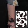 Autocollants de Tatouage Chat Noir Style Peinture Lavable Autocollant d'Art Corporel Doigt Main Jambes Bras