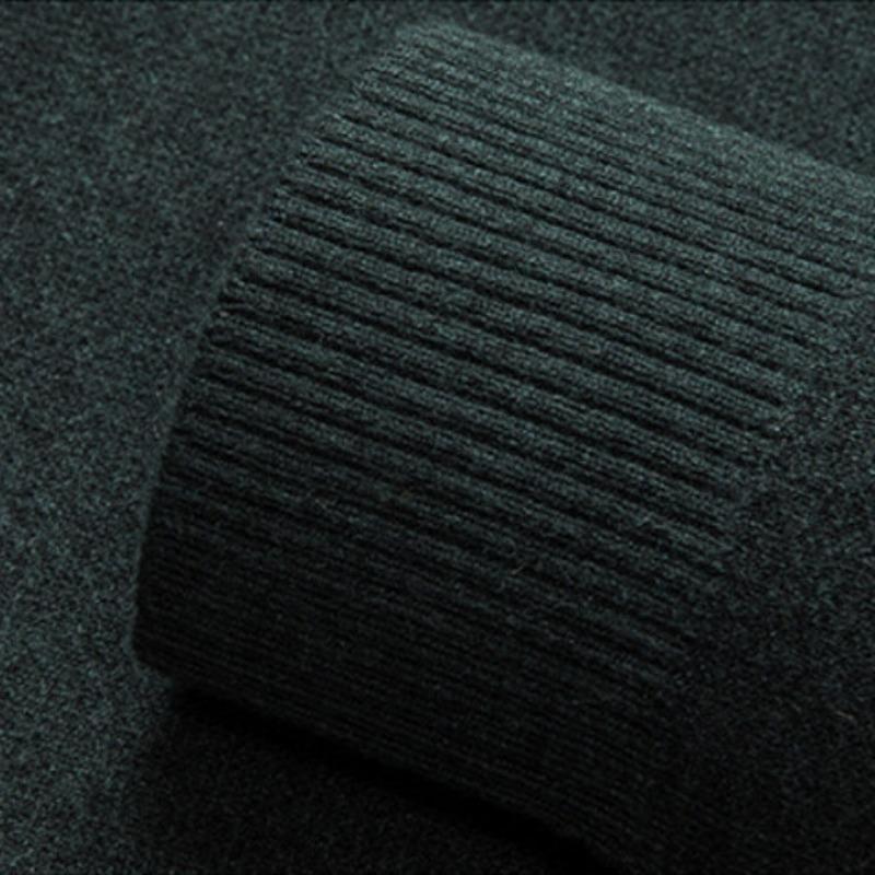 Halbhoher Reißverschlusspullover für Herren im Winter, dicker, warmer, von Vater installierter Herrenpullover mittleren Alters, einfarbiges, gestricktes Unterhemd aus Wolle