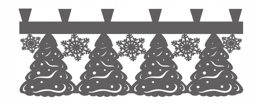 Christmas tree snowflake curtain pelmet Christmas nar PATKI 90x38
