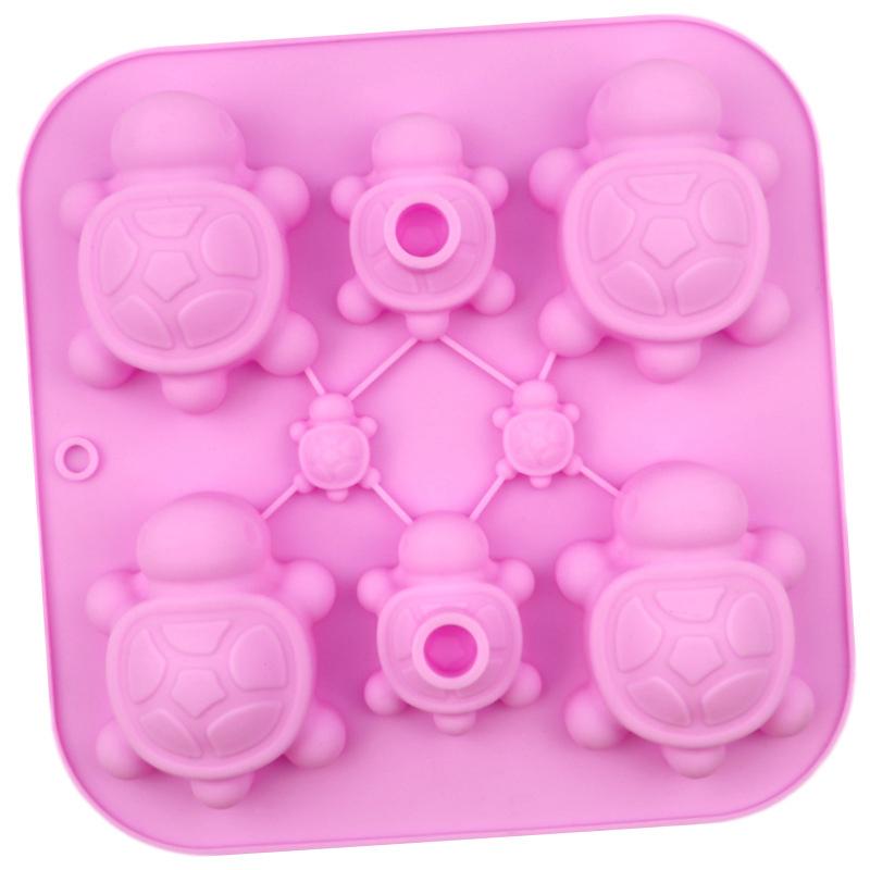 

Мультяшная Черепаха Шоколадная Конфета Пудинг Мыло Форма для Льда Украшение для Торта Силиконовая Форма Черепаха Кухонные Аксессуары розовый