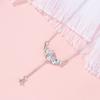 Star Butterfly Necklace Star Tassel Zircon Elegant Minimalist Womens Collarbone Chain