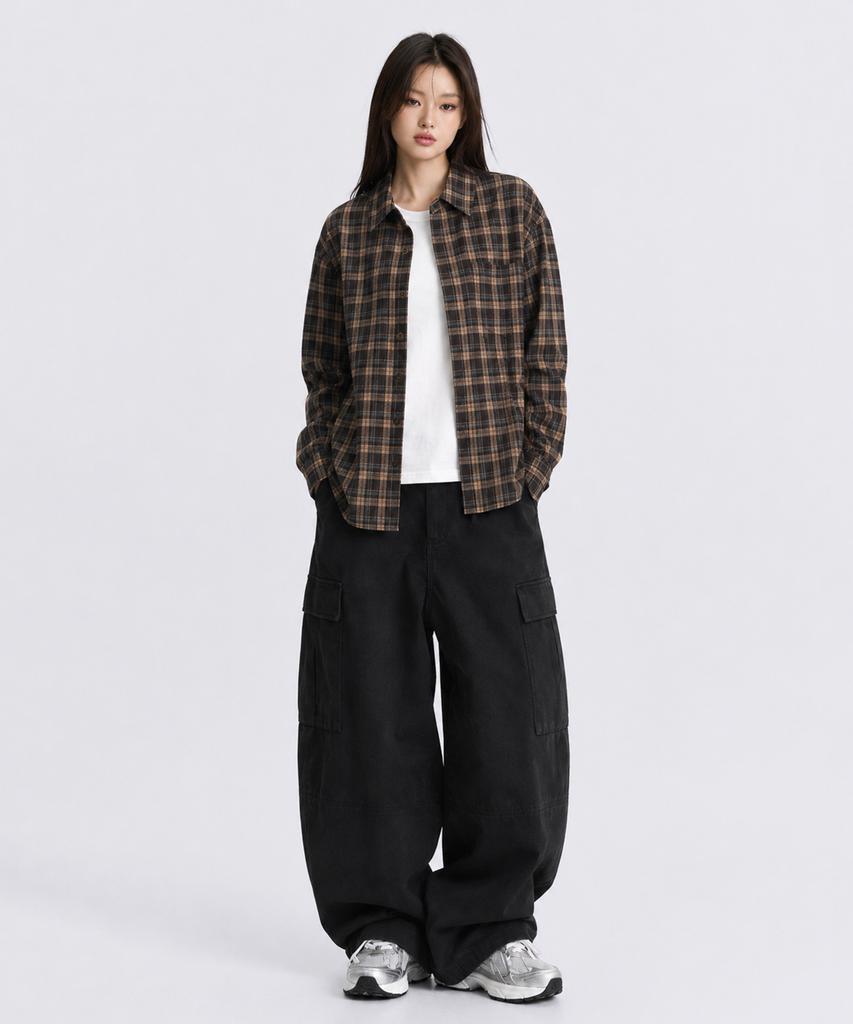 ATEZ Essential Check Crop Shirt [Brown]