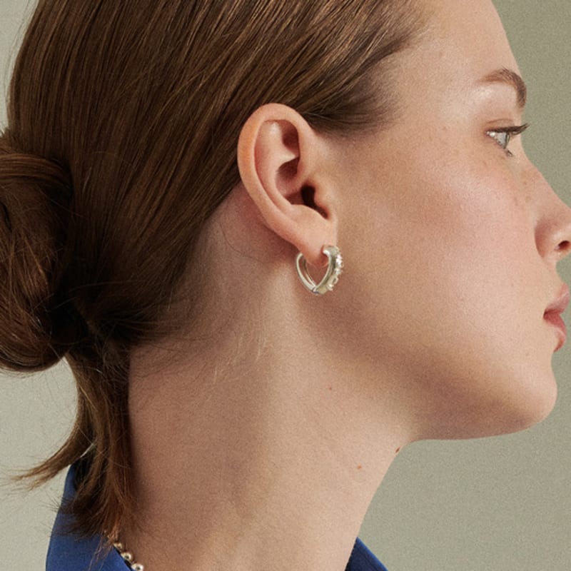 PICOMENT #006 ICONIC LOVER Text Heart Ring Earring