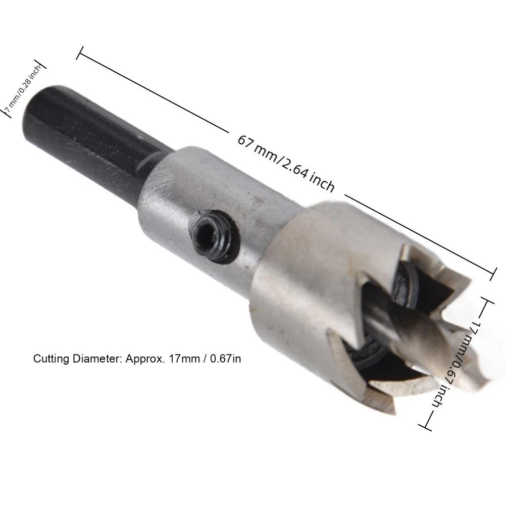 High Speed Steel Drill Bit Hole Saw 17mm Diameter HSS Drill Bit High Speed Steel Cutter  For Metal