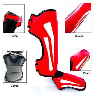 Martial Arts Shin Guards PU Leather Leg Foot Protector Thicken Protective Pads for Kickboxing MMA