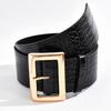 Fashionable Crocodile Pattern Belts for Woman 5.6cm Ultra Wide Belts Woman's Coat Accessories