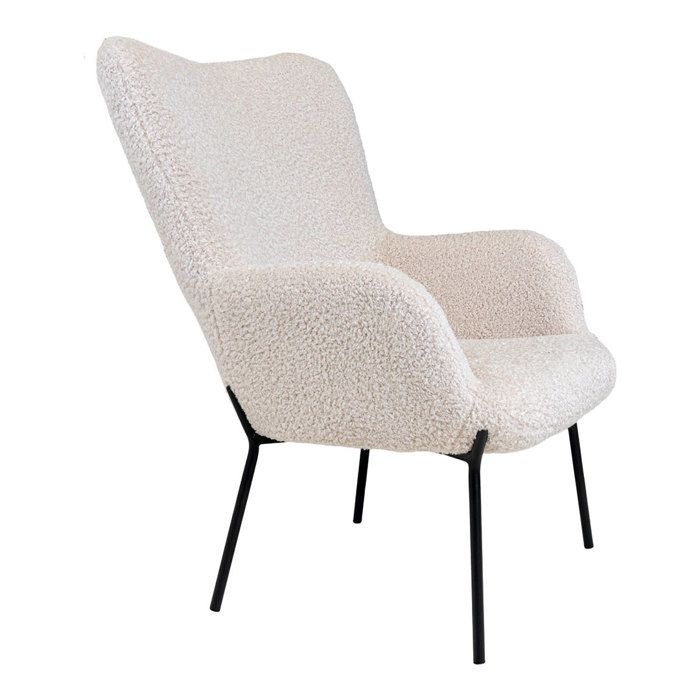 Glasgow Fauteuil, imitation peau de mouton, blanc.