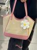 Small fresh vacation style underarm tote bag niche personalized embroidery woven bag commuter versatile shoulder handbag