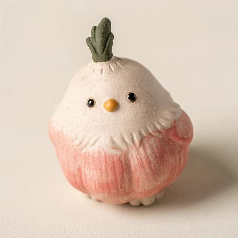 

Household Raw-sandalwood Purple-sandalwood Garlic-head Little Bird Pet Decorative Item,handmade Tea Toy Cute Decorative Craft