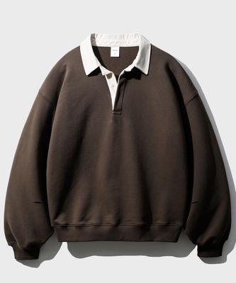 JEMUT Aaron Rugby Collar Sweatshirt Brown Kjmt2547