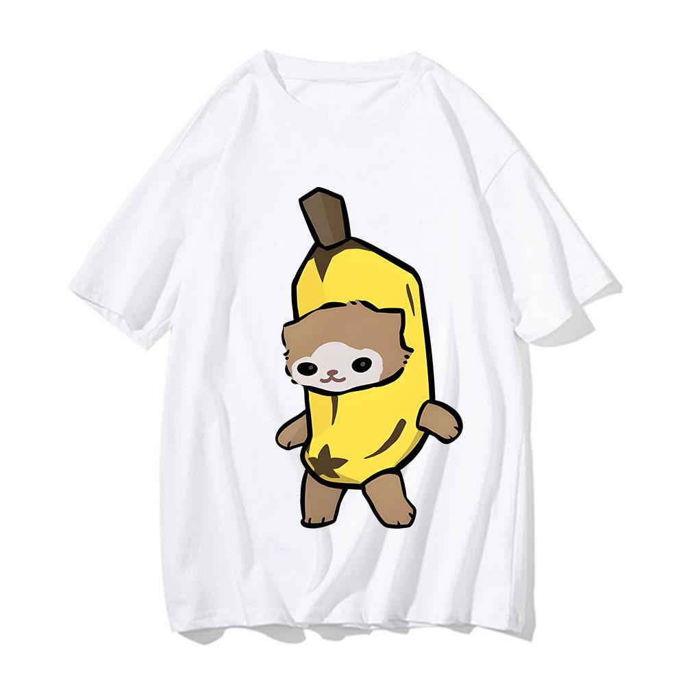 Funny Banana Cat Happy Meme Tshirt for Men Women T-Shirt Cotton Streetwear O-neck Short Sleeve T Shirt Tees Clothes Originality