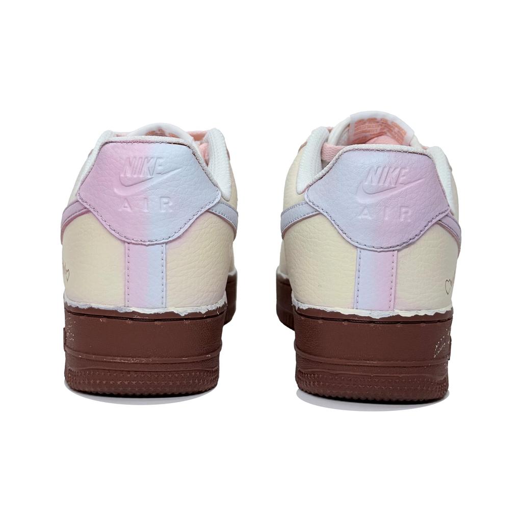 Nike Air Force 1 Genuine Leather Cushioning Low top Skateboard Shoes Women's Pink Blue Brown IM3378-122(Team1521-)