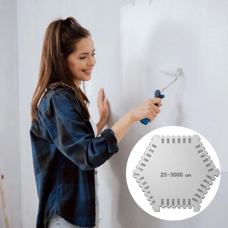 25-3000umHexagon Wet Film Comb Manual Measurement Thickness Gauge High Precision Measuring Tool Paint Thickness Gauge