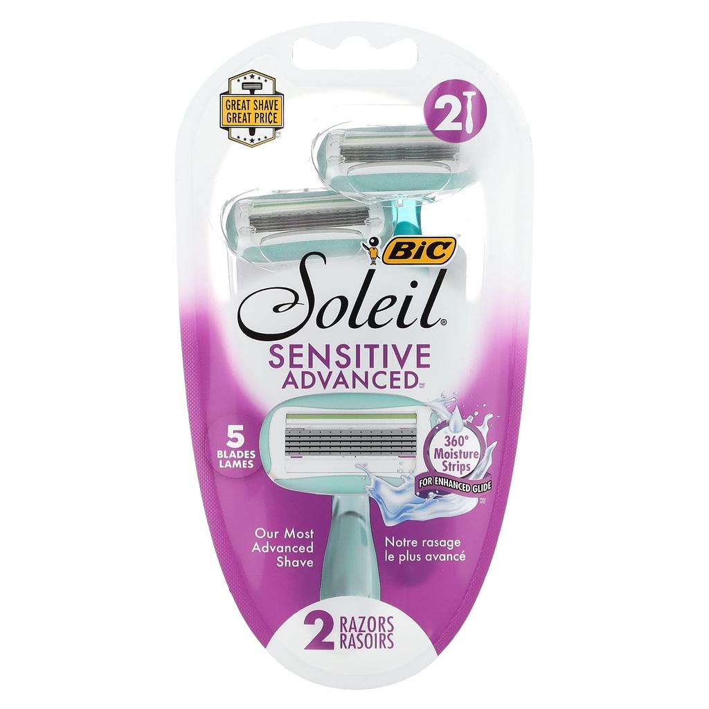 Soleil Sensitive Advanced, Disposable Razor, 2 Razors