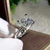 Delicate Silver Color White Zircon Stones Heart Rings for Women Fashion Bridal Engagement Wedding Ring Set Jewelry