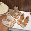 Sommer 2026 Atmungsaktive Römische Sandalen für Mädchen mit Weicher Sohle & Reißverschluss hinten - High-Top, Hohlmuster